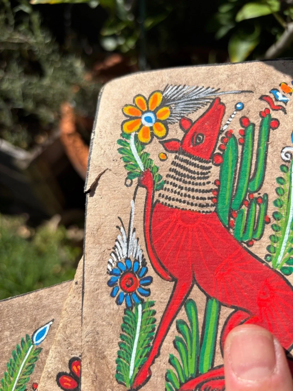 Hand-Painted Folk Art Animal Panels - Colorful Bird & Fox Motifs from Guatemala - Picture 6 of 11